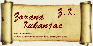 Zorana Kukanjac vizit kartica